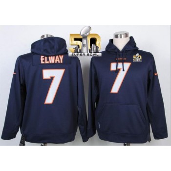 Denver Broncos #7 John Elway Blue Super Bowl 50 Pullover Hoodie Denver Broncos #7 John Elway Blue Super Bowl 50 Pullover Hoodie