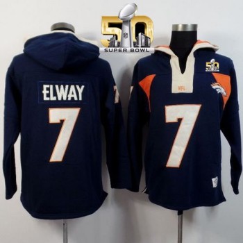 Denver Broncos #7 John Elway Navy Blue Super Bowl 50 Player Winning Method Pullover NFL Hoodie Denver Broncos #7 John Elway Navy Blue Super Bowl 50 Player Winning Method Pullover NFL Hoodie