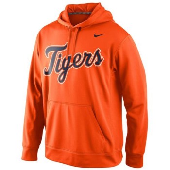 Detroit Tigers Men's KO Wordmark Perfomance Orange MLB Hoodie Detroit Tigers Men's KO Wordmark Perfomance Orange MLB Hoodie