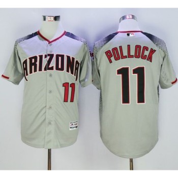 Diamondbacks #11 A. J. Pollock Gray/Brick New Cool Base Stitched MLB Jersey Diamondbacks #11 A. J. Pollock Gray/Brick New Cool Base Stitched MLB Jersey