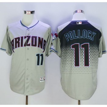 Diamondbacks #11 A. J. Pollock Gray/Capri New Cool Base Stitched MLB Jersey Diamondbacks #11 A. J. Pollock Gray/Capri New Cool Base Stitched MLB Jersey