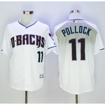 Diamondbacks #11 A. J. Pollock White/Capri New Cool Base Stitched MLB Jersey Diamondbacks #11 A. J. Pollock White/Capri New Cool Base Stitched MLB Jersey