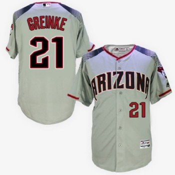 Diamondbacks #21 Zack Greinke Gray/Brick New Cool Base Stitched MLB Jersey Diamondbacks #21 Zack Greinke Gray/Brick New Cool Base Stitched MLB Jersey