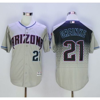 Diamondbacks #21 Zack Greinke Gray/Capri New Cool Base Stitched MLB Jersey Diamondbacks #21 Zack Greinke Gray/Capri New Cool Base Stitched MLB Jersey