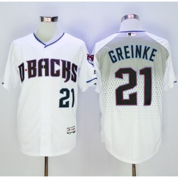 Diamondbacks #21 Zack Greinke White/Capri New Cool Base Stitched MLB Jersey Diamondbacks #21 Zack Greinke White/Capri New Cool Base Stitched MLB Jersey