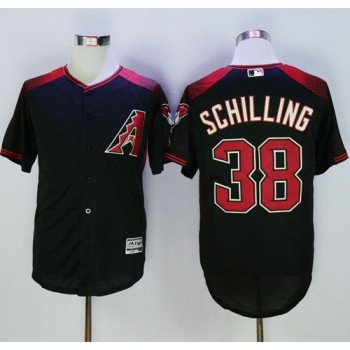 Diamondbacks #38 Curt Schilling Black/Brick New Cool Base Stitched MLB Jersey Diamondbacks #38 Curt Schilling Black/Brick New Cool Base Stitched MLB Jersey