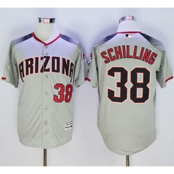 Diamondbacks #38 Curt Schilling Gray/Brick New Cool Base Stitched MLB Jersey Diamondbacks #38 Curt Schilling Gray/Brick New Cool Base Stitched MLB Jersey