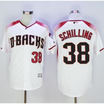 Diamondbacks #38 Curt Schilling White/Brick New Cool Base Stitched MLB Jersey Diamondbacks #38 Curt Schilling White/Brick New Cool Base Stitched MLB Jersey