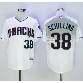 Diamondbacks #38 Curt Schilling White/Capri New Cool Base Stitched MLB Jersey Diamondbacks #38 Curt Schilling White/Capri New Cool Base Stitched MLB Jersey