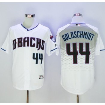 Diamondbacks #44 Paul Goldschmidt White/Capri New Cool Base Stitched MLB Jersey Diamondbacks #44 Paul Goldschmidt White/Capri New Cool Base Stitched MLB Jersey