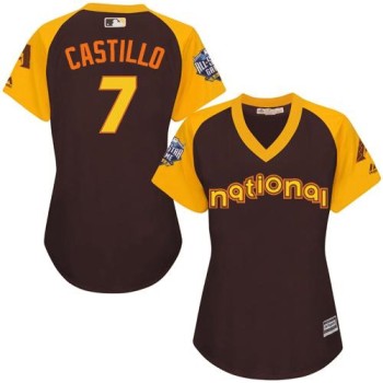 Diamondbacks #7 Welington Castillo Brown 2016 All-Star National League Women's Stitched MLB Jersey Diamondbacks #7 Welington Castillo Brown 2016 All-Star National League Women's Stitched MLB Jersey