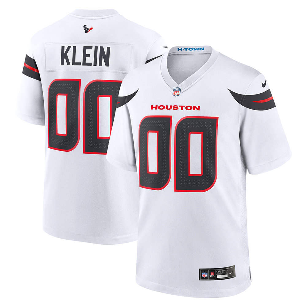 Men's Houston Texans Marlin Klein White 2026 NFL Draft Game Jersey Men's Houston Texans Marlin Klein White 2026 NFL Draft Game Jersey