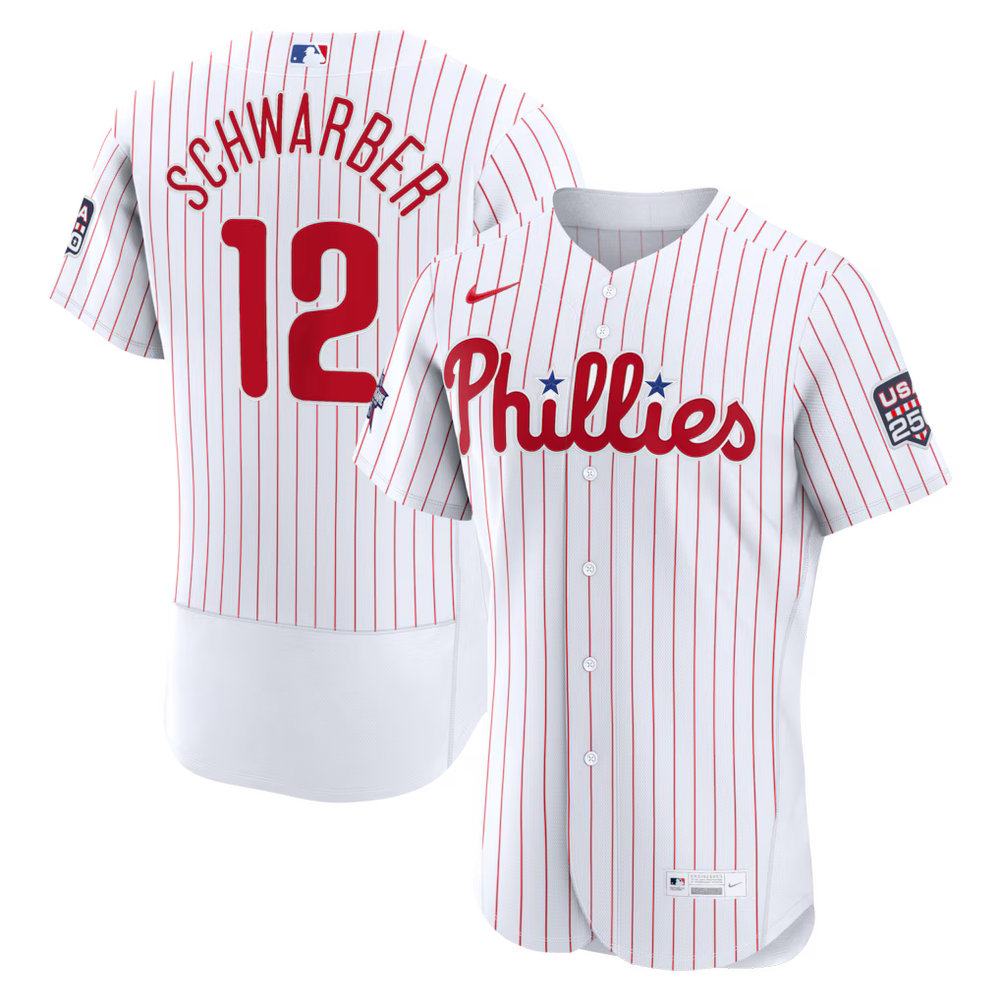 Men's Philadelphia Phillies #12 Kyle Schwarber Nike White 2026 All-Star Game Authentic Jersey Men's Philadelphia Phillies #12 Kyle Schwarber Nike White 2026 All-Star Game Authentic Jersey