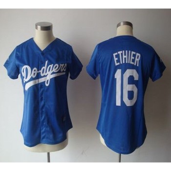 Dodgers #16 Andre Ethier Blue Women's Fashion Stitched MLB Jersey Dodgers #16 Andre Ethier Blue Women's Fashion Stitched MLB Jersey