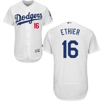 Dodgers #16 Andre Ethier White Flexbase Authentic Collection Stitched MLB Jersey Dodgers #16 Andre Ethier White Flexbase Authentic Collection Stitched MLB Jersey