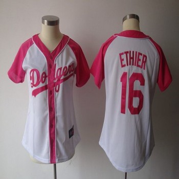 Dodgers #16 Andre Ethier White/Pink Women's Splash Fashion Stitched MLB Jersey Dodgers #16 Andre Ethier White/Pink Women's Splash Fashion Stitched MLB Jersey