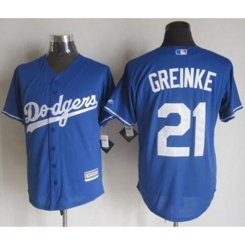Dodgers #21 Zack Greinke Blue New Cool Base Stitched MLB Jersey Dodgers #21 Zack Greinke Blue New Cool Base Stitched MLB Jersey