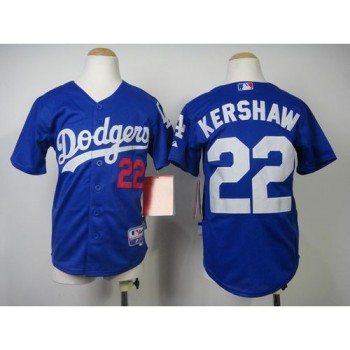 Dodgers #22 Clayton Kershaw Blue Cool Base Stitched Youth MLB Jersey Dodgers #22 Clayton Kershaw Blue Cool Base Stitched Youth MLB Jersey