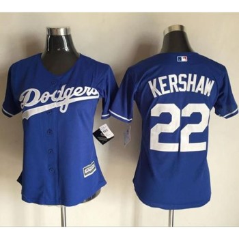 Dodgers #22 Clayton Kershaw Blue Women's Alternate Stitched MLB Jersey Dodgers #22 Clayton Kershaw Blue Women's Alternate Stitched MLB Jersey