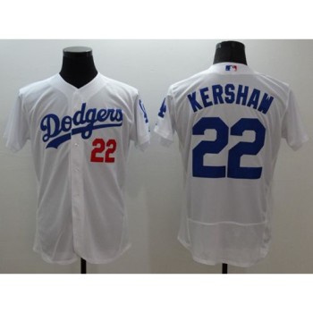 Dodgers #22 Clayton Kershaw White Flexbase Authentic Collection Stitched MLB Jersey Dodgers #22 Clayton Kershaw White Flexbase Authentic Collection Stitched MLB Jersey