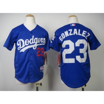 Dodgers #23 Adrian Gonzalez Blue Cool Base Stitched Youth MLB Jersey Dodgers #23 Adrian Gonzalez Blue Cool Base Stitched Youth MLB Jersey