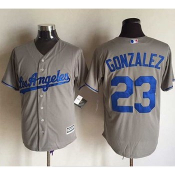 Dodgers #23 Adrian Gonzalez Grey New Cool Base Stitched MLB Jersey