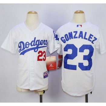 Dodgers #23 Adrian Gonzalez White Cool Base Stitched Youth MLB Jersey Dodgers #23 Adrian Gonzalez White Cool Base Stitched Youth MLB Jersey