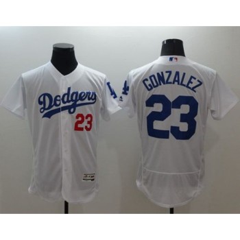 Dodgers #23 Adrian Gonzalez White Flexbase Authentic Collection Stitched MLB Jersey