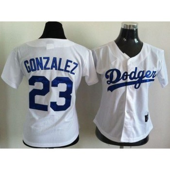 Dodgers #23 Adrian Gonzalez White Women's Fashion Stitched MLB Jersey Dodgers #23 Adrian Gonzalez White Women's Fashion Stitched MLB Jersey