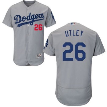 Dodgers #26 Chase Utley Grey Flexbase Authentic Collection Stitched MLB Jersey Dodgers #26 Chase Utley Grey Flexbase Authentic Collection Stitched MLB Jersey
