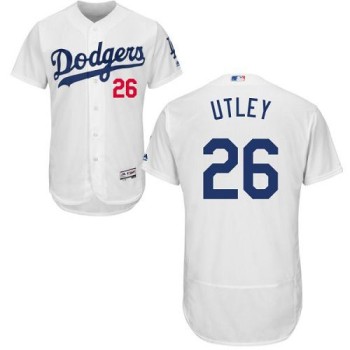 Dodgers #26 Chase Utley White Flexbase Authentic Collection Stitched MLB Jersey Dodgers #26 Chase Utley White Flexbase Authentic Collection Stitched MLB Jersey