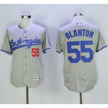 Dodgers #55 Joe Blanton Grey Flexbase Authentic Collection Road Stitched MLB Jersey Dodgers #55 Joe Blanton Grey Flexbase Authentic Collection Road Stitched MLB Jersey
