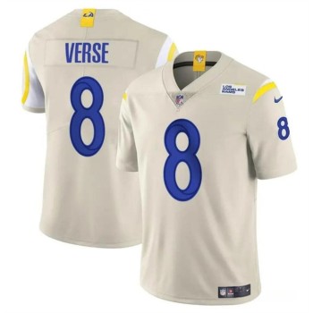 Men's Los Angeles Rams #8 Jared Verse Bone 2024 Draft Vapor Untouchable Stitched Football Jersey Men's Los Angeles Rams #8 Jared Verse Bone 2024 Draft Vapor Untouchable Stitched Football Jersey