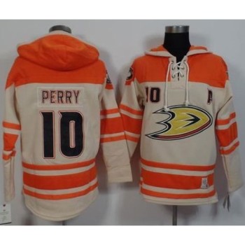 Ducks #10 Corey Perry Cream/Orange Sawyer Hooded Sweatshirt Stitched NHL Jersey Ducks #10 Corey Perry Cream/Orange Sawyer Hooded Sweatshirt Stitched NHL Jersey