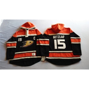 Ducks #15 Ryan Getzlaf Black Sawyer Hooded Sweatshirt Stitched NHL Jersey Ducks #15 Ryan Getzlaf Black Sawyer Hooded Sweatshirt Stitched NHL Jersey