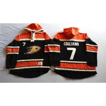 Ducks #7 Andrew Cogliano Black Sawyer Hooded Sweatshirt Stitched NHL Jersey Ducks #7 Andrew Cogliano Black Sawyer Hooded Sweatshirt Stitched NHL Jersey