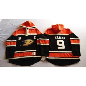 Ducks #9 Paul Kariya Black Sawyer Hooded Sweatshirt Stitched NHL Jersey Ducks #9 Paul Kariya Black Sawyer Hooded Sweatshirt Stitched NHL Jersey