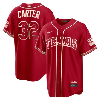 Men's Texas Rangers #32 Evan Carter Red 2026 City Connect Stitched Jersey Men's Texas Rangers #32 Evan Carter Red 2026 City Connect Stitched Jersey