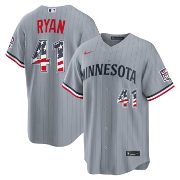 Youth Minnesota Twins #41 Joe Ryan Nike Gray USA 250 Fourth of July Road Stadium Jersey Youth Minnesota Twins #41 Joe Ryan Nike Gray USA 250 Fourth of July Road Stadium Jersey