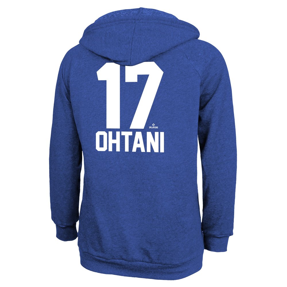 Women's Los Angeles Dodgers #17 Shohei Ohtani Threads Royal 2024 World Series Champions Hoodie