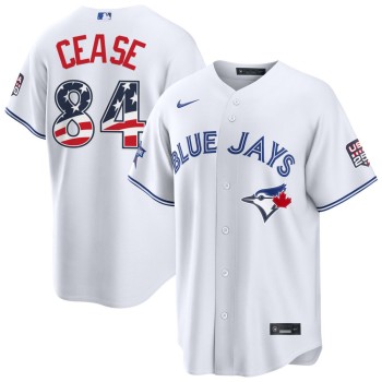 Men's Toronto Blue Jays #84 Dylan Cease Nike White 2026 All-Star Edition Stars & Stripes Stadium Jersey Men's Toronto Blue Jays #84 Dylan Cease Nike White 2026 All-Star Edition Stars & Stripes Stadium Jersey