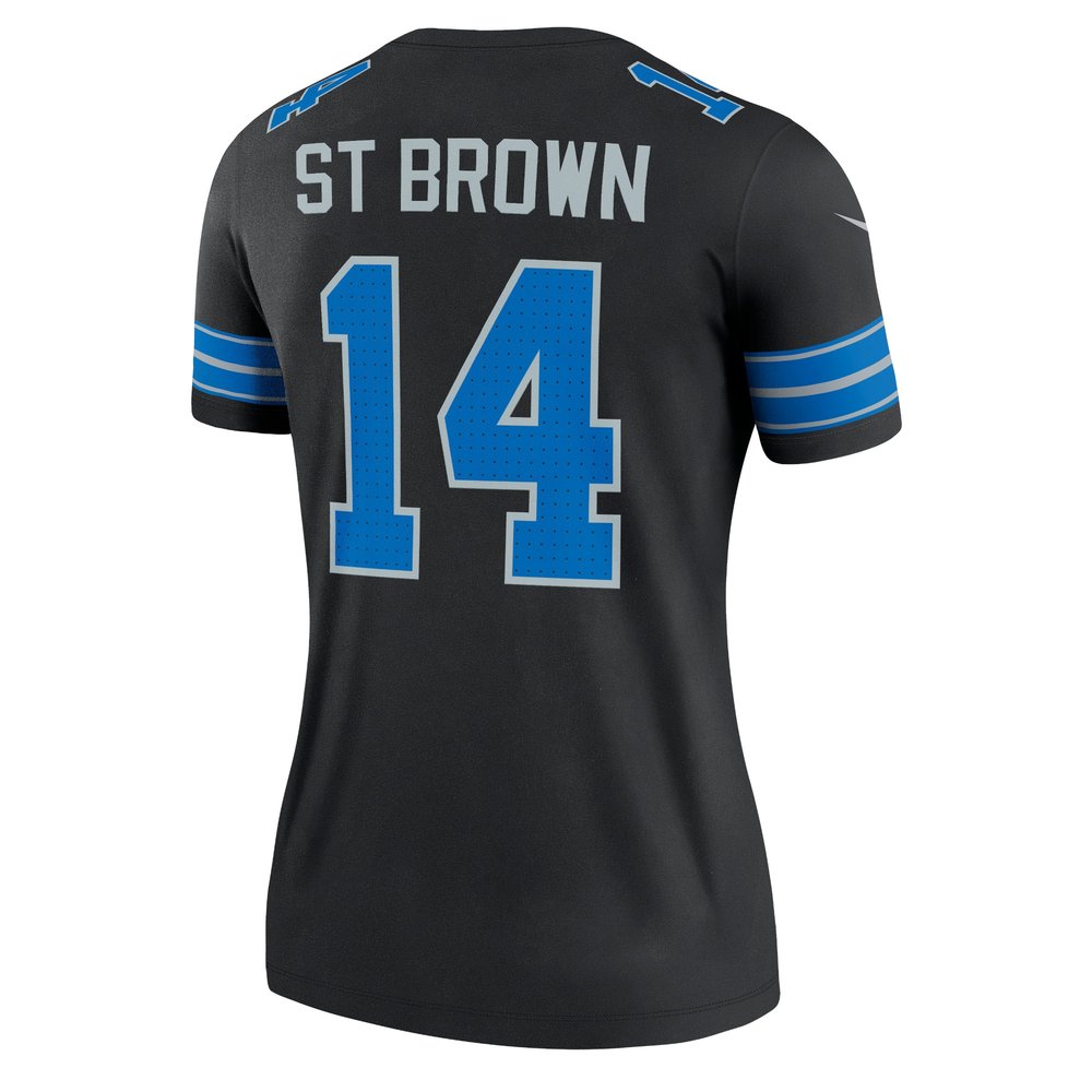 Women's Detroit Lions #14 Amon-Ra St. Brown Black Legend Jersey