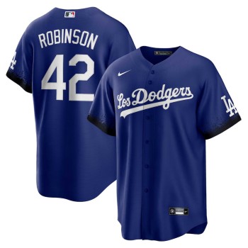 Men's Los Angeles Dodgers #42 Jackie Robinson Nike Royal City Connect Replica Player Jersey Men's Los Angeles Dodgers #42 Jackie Robinson Nike Royal City Connect Replica Player Jersey