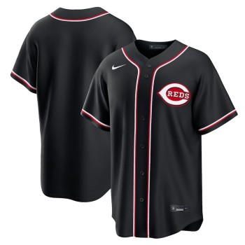 Men's Cincinnati Reds Fashion Replica Black Out Jersey Men's Cincinnati Reds Fashion Replica Black Out Jersey