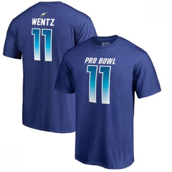 Eagles #11 Carson Wentz AFC Pro Line 2018 NFL Pro Bowl Royal T-Shirt Eagles #11 Carson Wentz AFC Pro Line 2018 NFL Pro Bowl Royal T-Shirt