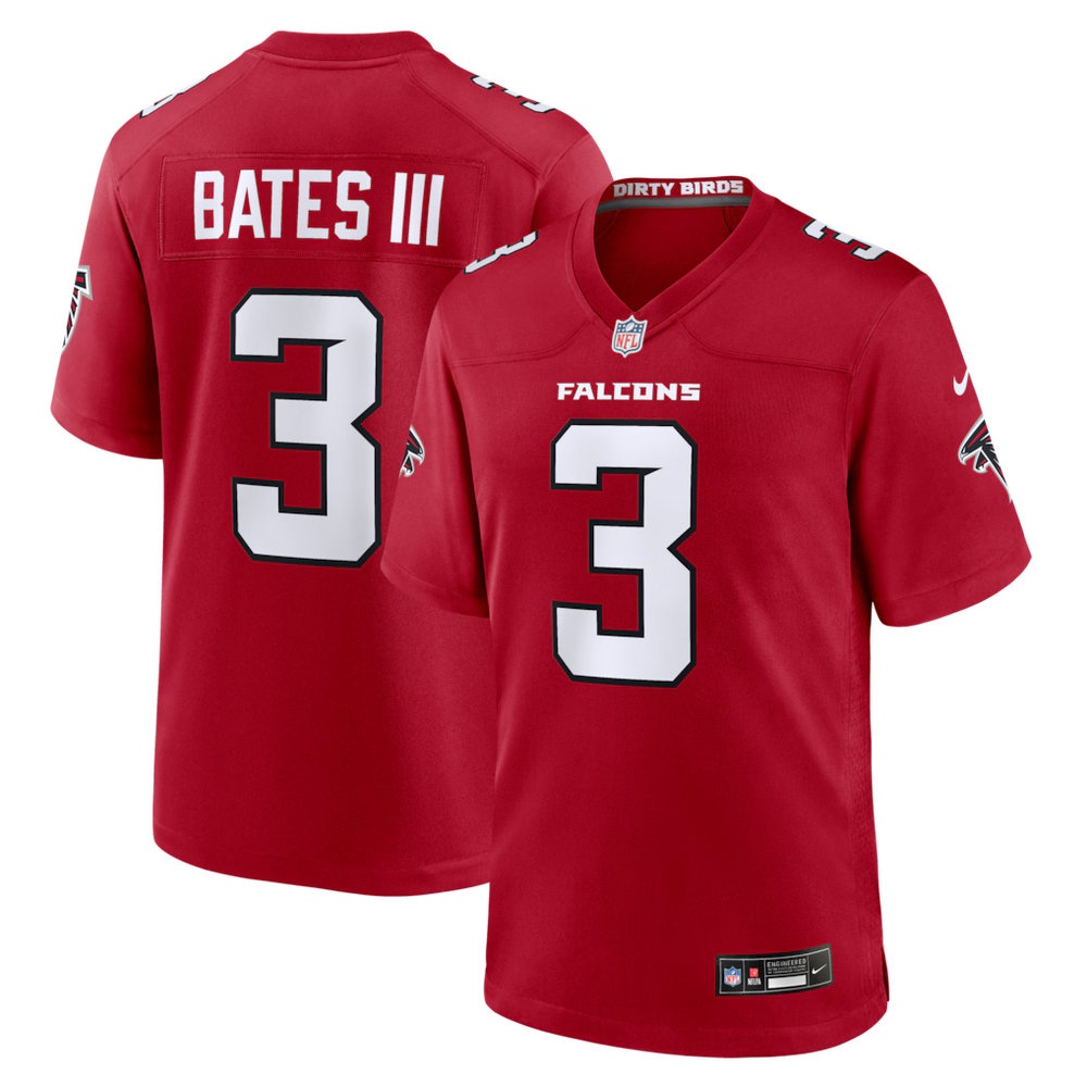 Men's Atlanta Falcons #3 Jessie Bates III Red Game Jersey Men's Atlanta Falcons #3 Jessie Bates III Red Game Jersey
