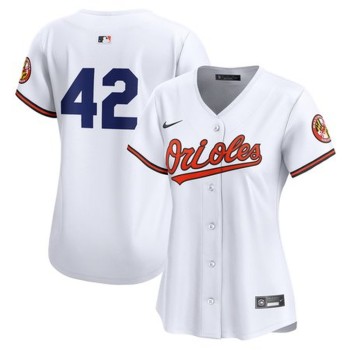 Women's Baltimore Orioles  White 2024 Jackie Robinson Day Home Limited Jersey