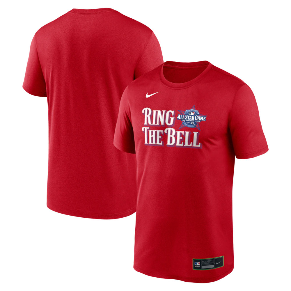 Men's 2026 MLB All-Star Game Nike Red Authentic Collection Ring The Bell Tri-Blend Dri-FIT T-Shirt Men's 2026 MLB All-Star Game Nike Red Authentic Collection Ring The Bell Tri-Blend Dri-FIT T-Shirt