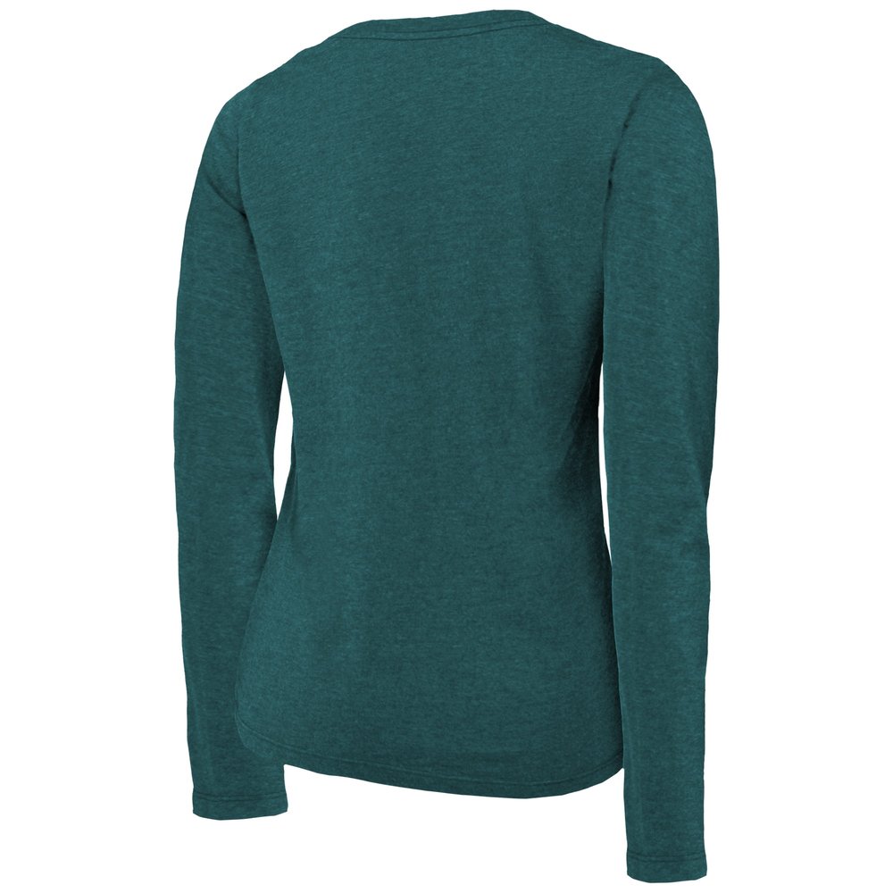 Women's Philadelphia Eagles Threads Midnight Green Super Bowl LIX Champions Coffin Corner Boyfriend Long Sleeve Tri-Blend T-Shirt Women's Philadelphia Eagles Threads Midnight Green Super Bowl LIX Champions Coffin Corner Boyfriend Long Sleeve Tri-Blend T-Shirt