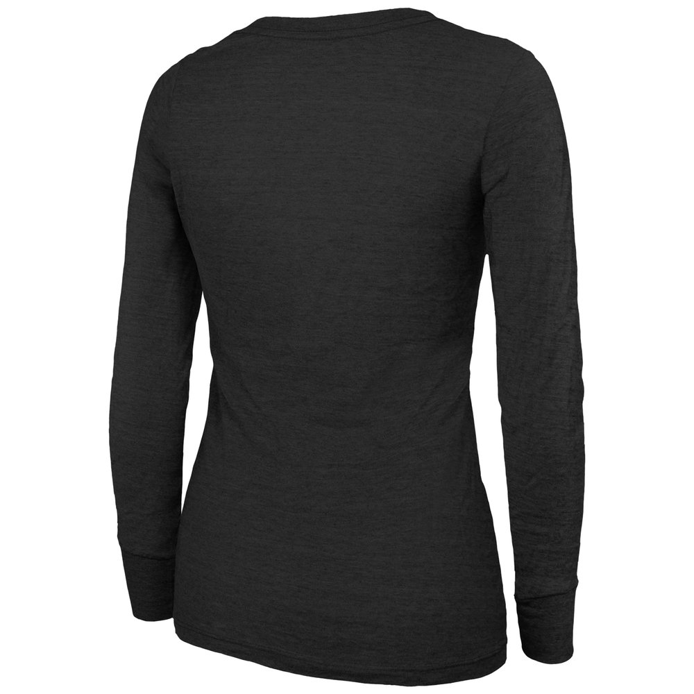 Women's Philadelphia Eagles Threads Black Super Bowl LIX Champions Highlight Tri-Blend Scoop Neck Long Sleeve T-Shirt Women's Philadelphia Eagles Threads Black Super Bowl LIX Champions Highlight Tri-Blend Scoop Neck Long Sleeve T-Shirt